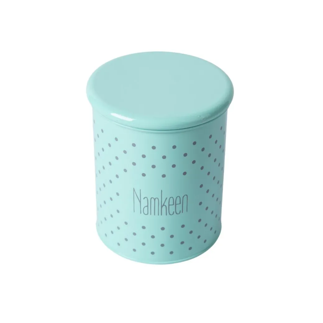 Tea & Sugar Jar (Each 900 Ml) + Cookie & Namkeen Jar (Each 1700 Ml) - Polka Dot Green, Set Of 4
