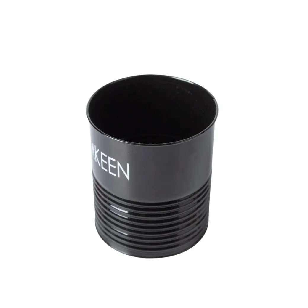 Tea & Sugar Jar (Each 900 Ml) + Biscuits & Namkeen Jar (Each 1700 Ml) - Black, Set Of 4