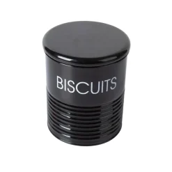 Tea & Sugar Jar (Each 900 Ml) + Biscuits & Namkeen Jar (Each 1700 Ml) - Black, Set Of 4