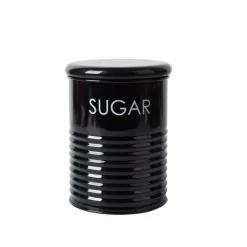 Tea & Sugar Jar (Each 900 Ml) + Biscuits & Namkeen Jar (Each 1700 Ml) - Black, Set Of 4