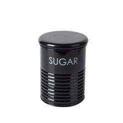 Tea & Sugar Jar (Each 900 Ml) + Biscuits & Namkeen Jar (Each 1700 Ml) - Black, Set Of 4