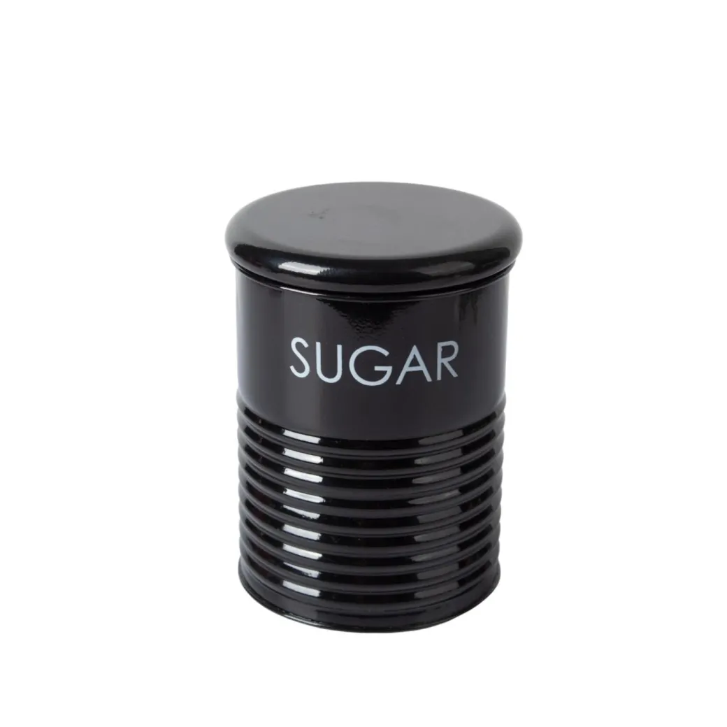 Tea & Sugar Jar (Each 900 Ml) + Biscuits & Namkeen Jar (Each 1700 Ml) - Black, Set Of 4