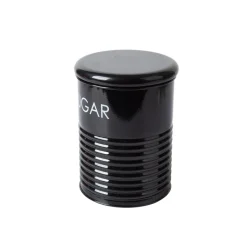Tea & Sugar Jar (Each 900 Ml) + Biscuits & Namkeen Jar (Each 1700 Ml) - Black, Set Of 4