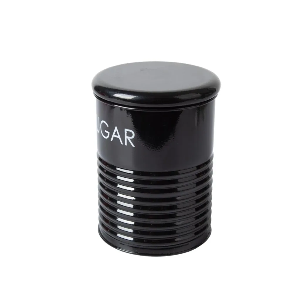 Tea & Sugar Jar (Each 900 Ml) + Biscuits & Namkeen Jar (Each 1700 Ml) - Black, Set Of 4