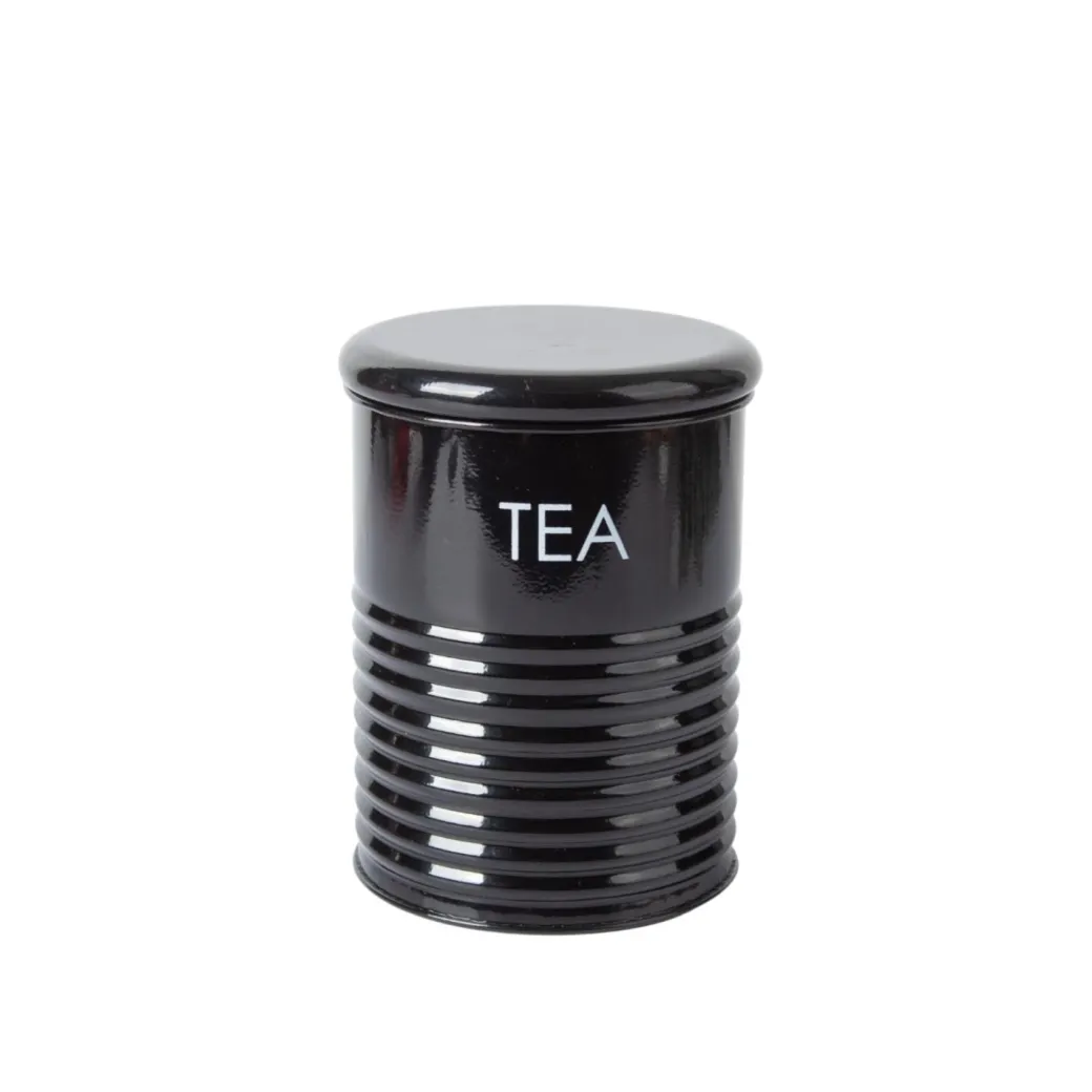 Tea & Sugar Jar (Each 900 Ml) + Biscuits & Namkeen Jar (Each 1700 Ml) - Black, Set Of 4