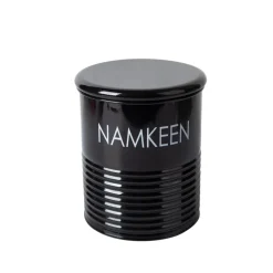 Tea & Sugar Jar (Each 900 Ml) + Biscuits & Namkeen Jar (Each 1700 Ml) - Black, Set Of 4