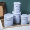 Tea & Sugar Jar (Each 900 Ml) +  Biscuits & Namkeen Jar (Each 1700 Ml) - Light Blue, Set Of 4