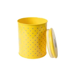 Tea & Sugar Jar (Each 900 Ml) + Cookie & Namkeen Jar (Each 1700 Ml) - Polka Dot Yellow, Set Of 4