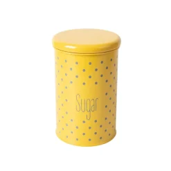Tea & Sugar Jar (Each 900 Ml) + Cookie & Namkeen Jar (Each 1700 Ml) - Polka Dot Yellow, Set Of 4