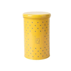 Tea & Sugar Jar (Each 900 Ml) + Cookie & Namkeen Jar (Each 1700 Ml) - Polka Dot Yellow, Set Of 4
