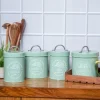 Tea & Sugar Jar (Each 850 Ml) + Biscuits & Namkeen Jar (Each 1300 Ml) - Green, Set Of 4