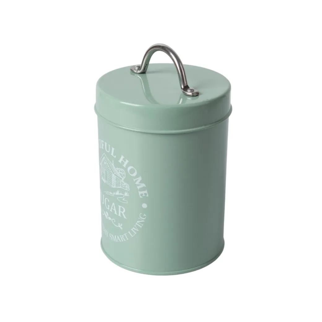Tea & Sugar Jar (Each 850 Ml) + Biscuits & Namkeen Jar (Each 1300 Ml) - Green, Set Of 4