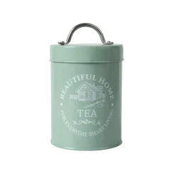 Tea & Sugar Jar (Each 850 Ml) + Biscuits & Namkeen Jar (Each 1300 Ml) - Green, Set Of 4