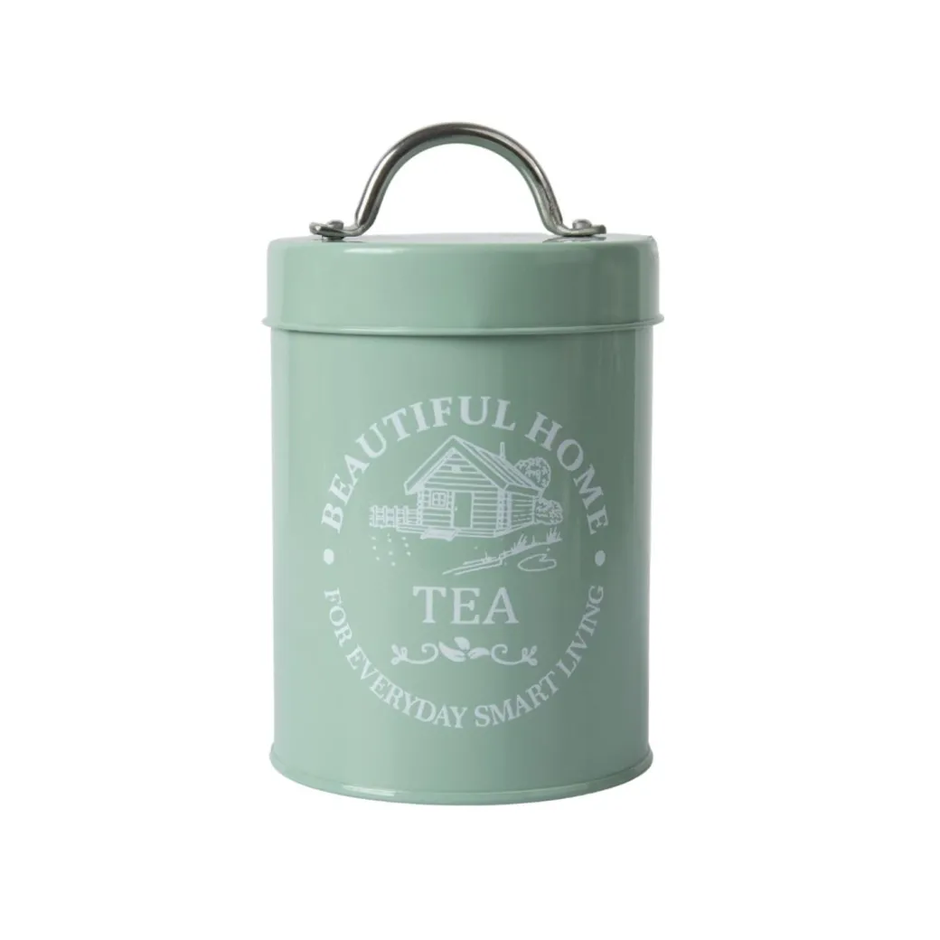 Tea & Sugar Jar (Each 850 Ml) + Biscuits & Namkeen Jar (Each 1300 Ml) - Green, Set Of 4