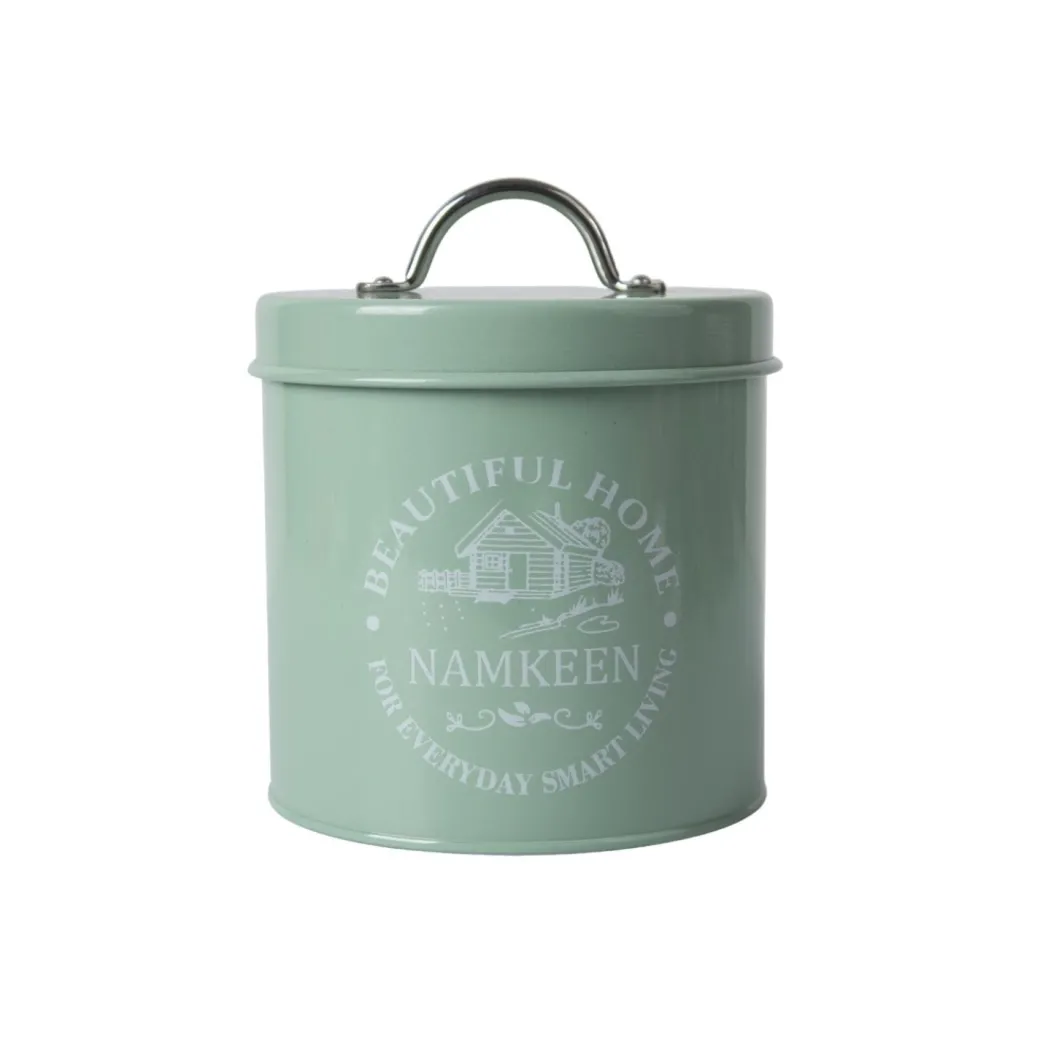 Tea & Sugar Jar (Each 850 Ml) + Biscuits & Namkeen Jar (Each 1300 Ml) - Green, Set Of 4
