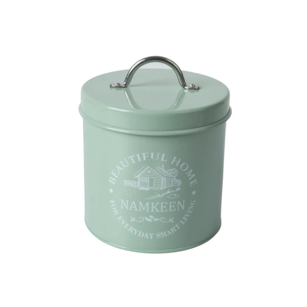Tea & Sugar Jar (Each 850 Ml) + Biscuits & Namkeen Jar (Each 1300 Ml) - Green, Set Of 4