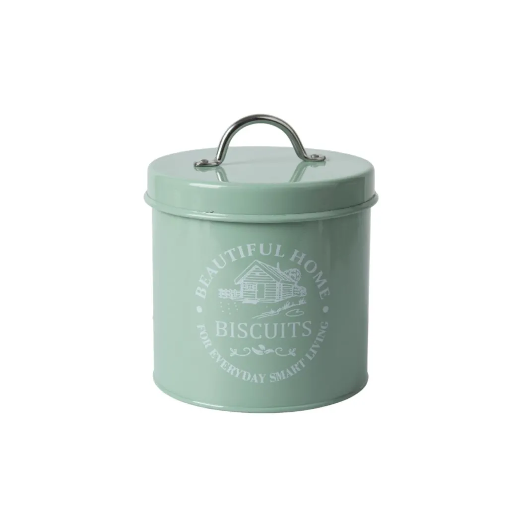 Tea & Sugar Jar (Each 850 Ml) + Biscuits & Namkeen Jar (Each 1300 Ml) - Green, Set Of 4