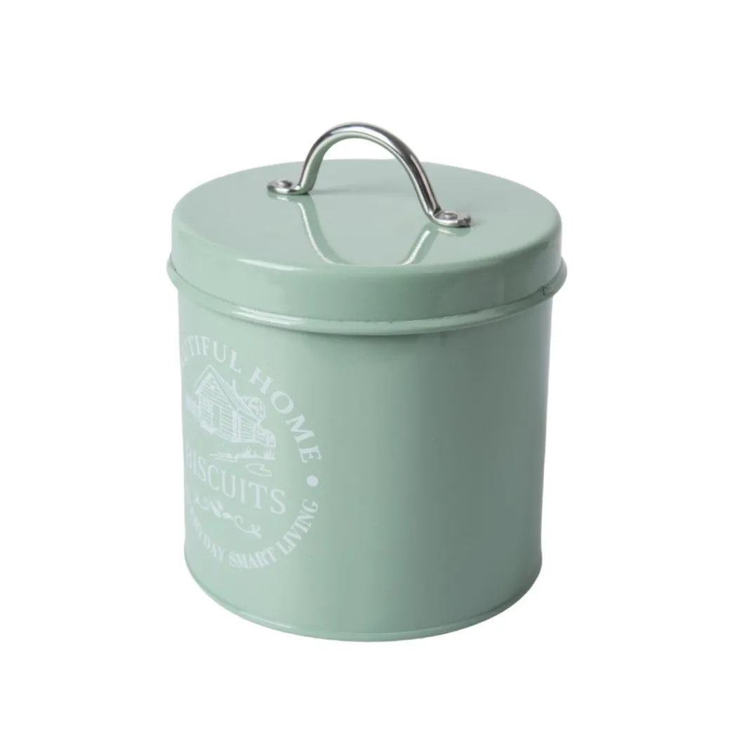 Tea & Sugar Jar (Each 850 Ml) + Biscuits & Namkeen Jar (Each 1300 Ml) - Green, Set Of 4