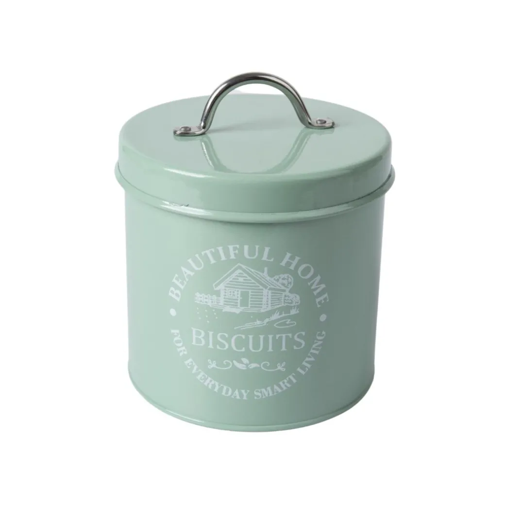 Tea & Sugar Jar (Each 850 Ml) + Biscuits & Namkeen Jar (Each 1300 Ml) - Green, Set Of 4