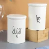 Tea & Sugar Jars - Set Of 2 (White, Each 900 mL)