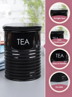 Tea Jar with Lid - (Black, 900mL)