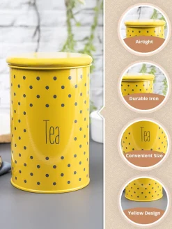 Tea Jar with Lid - (Yellow, 900mL)