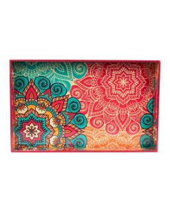 Traditional Multicolour Tray with Handle