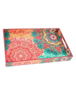 Traditional Multicolour Tray with Handle