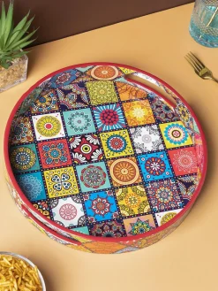 Traditional Round Multi Style Tray with Handle