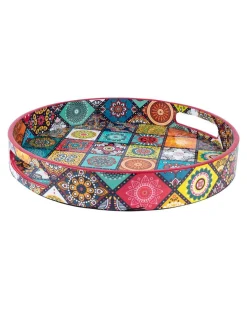 Traditional Round Multi Style Tray with Handle