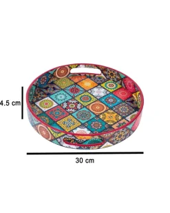 Traditional Round Multi Style Tray with Handle