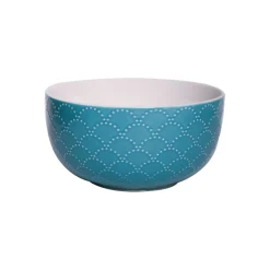 Turquoise Ceramic Bowl - 580Ml, Fish Scale