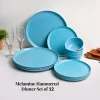 Turquoise Hammered Melamine Dinner Set – 12 Pcs