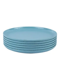 Turquoise Melamine Round Quarter Plate – Set of 6