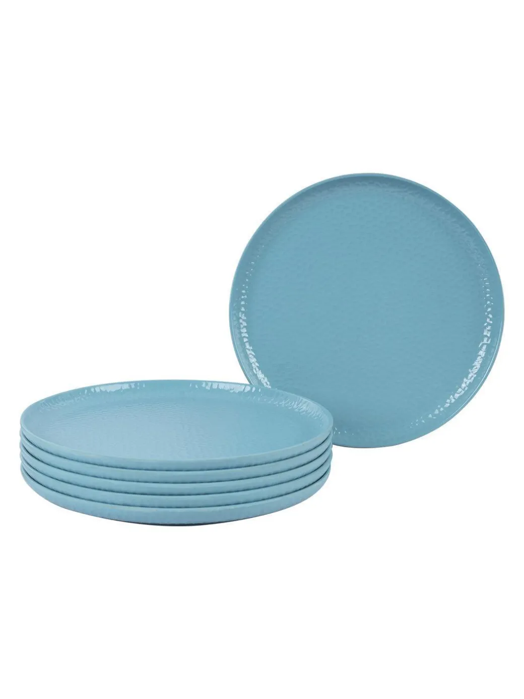 Turquoise Melamine Round Quarter Plate – Set of 6