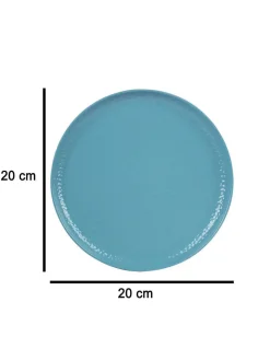 Turquoise Melamine Round Quarter Plate – Set of 6