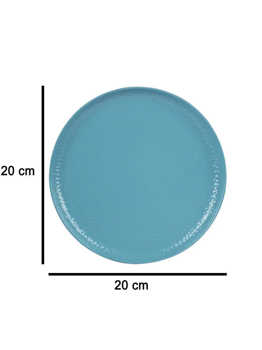 Turquoise Melamine Round Quarter Plate – Set of 6