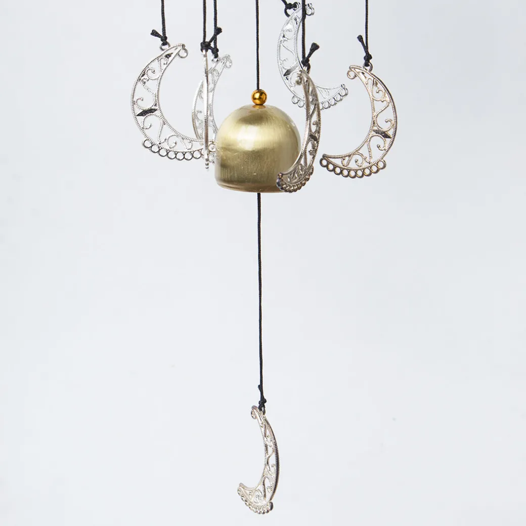 Unique Golden Decorative Wind Chime For Home - 11.5 X 11.5 X 55 Cm