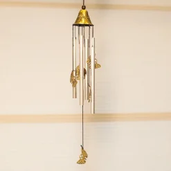 Unique Silver & Copper Decorative Wind Chime For Home - 7 X 7 X 53.5 Cm