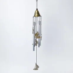 Unique Silver & Copper Decorative Wind Chime For Home - 7 X 7 X 53.5 Cm