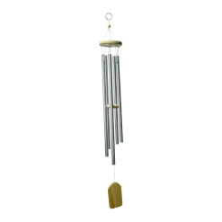 Unique Silver Decorative Wind Chime For Home - 8.5 X 8.5 X 78 Cm