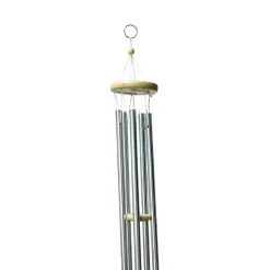 Unique Silver Decorative Wind Chime For Home - 8.5 X 8.5 X 78 Cm