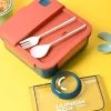 Vibrant Red Lunch Set: 1 Spoon, 1 Fork & 1 Box