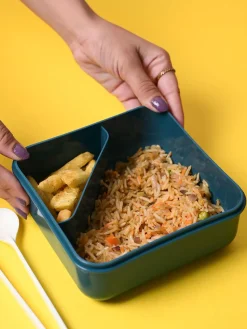 Vibrant Red Lunch Set: 1 Spoon, 1 Fork & 1 Box