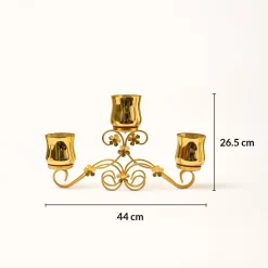 VON CASA 3 Votive T-Light Holder – Golden Mercury Glass Elegance