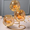 VON CASA Arch 3 Lotus Tealight Candle Holder with Glass Votive