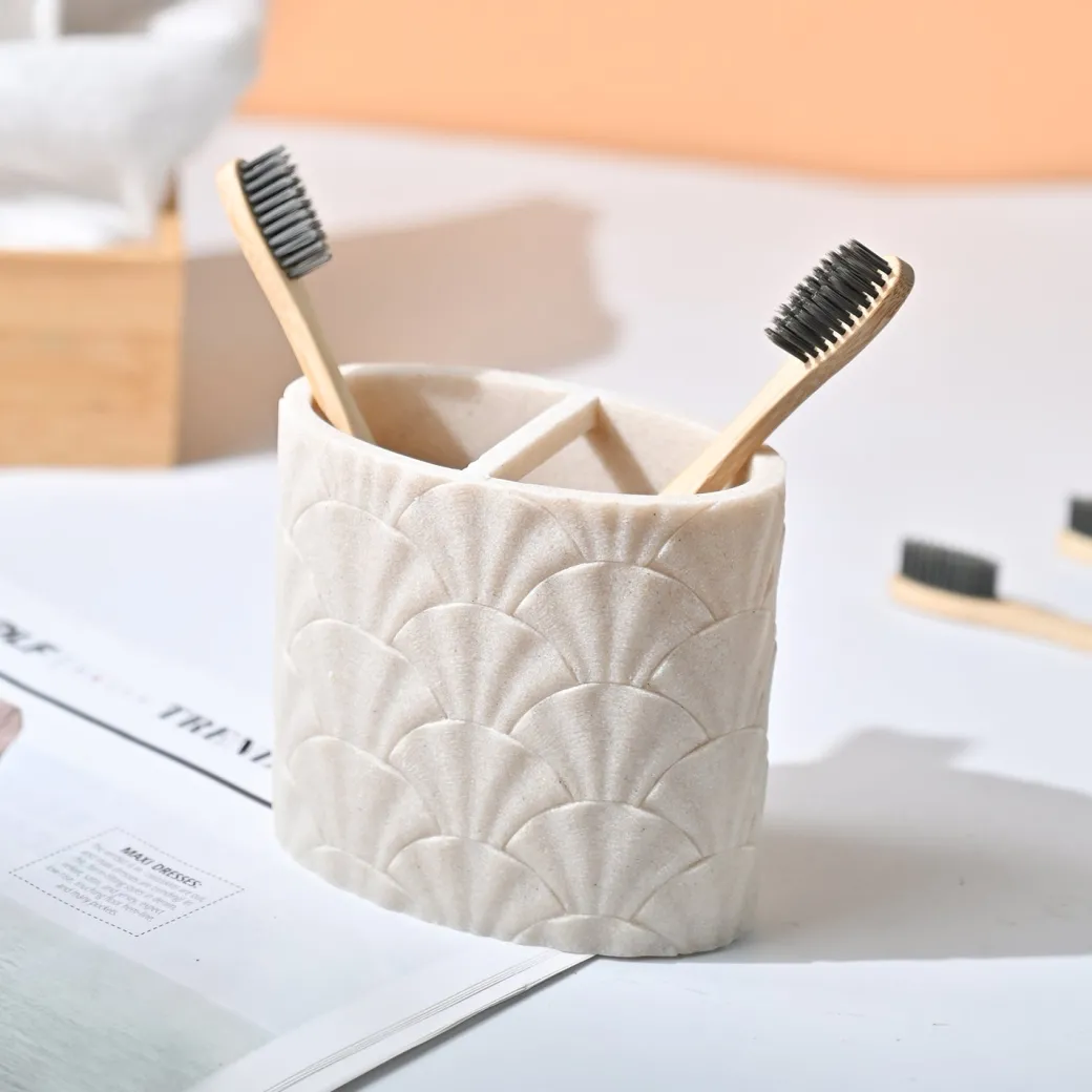 VON CASA Beige Toothbrush Holder - 400Ml