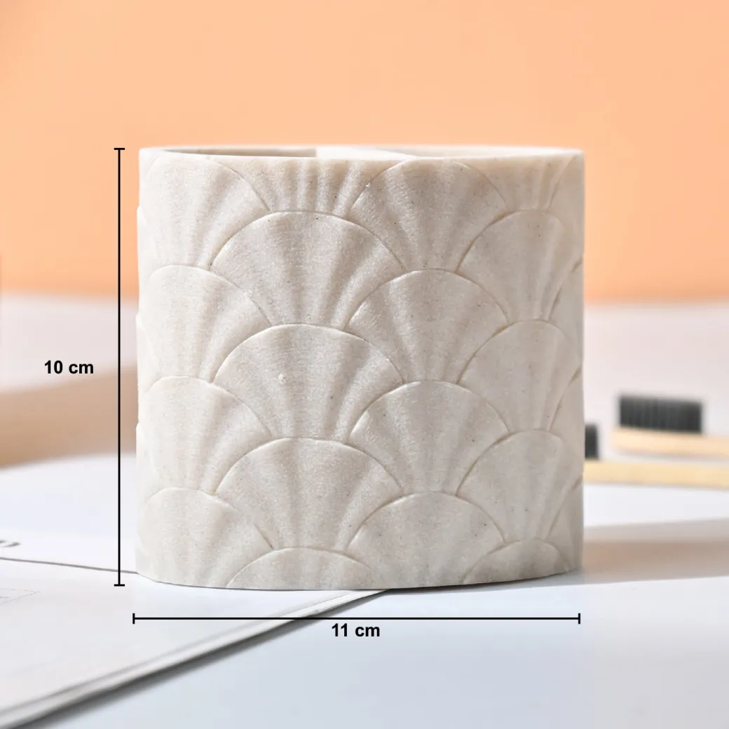 VON CASA Beige Toothbrush Holder - 400Ml