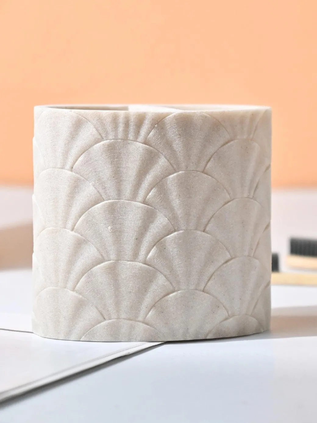 VON CASA Beige Toothbrush Holder - 400Ml