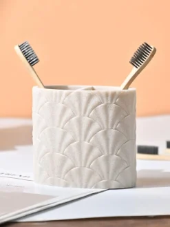 VON CASA Beige Toothbrush Holder - 400Ml